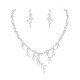 Wholesale Zircon Bridal Leaf Necklace And Earrings Wedding Set